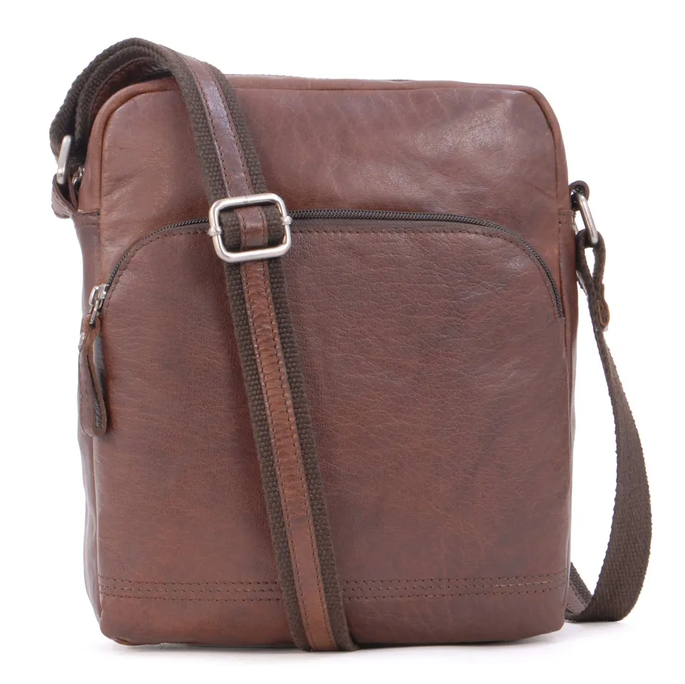 Ashwood Vera Pelle Vintage F-82 borsa messenger in pelle media