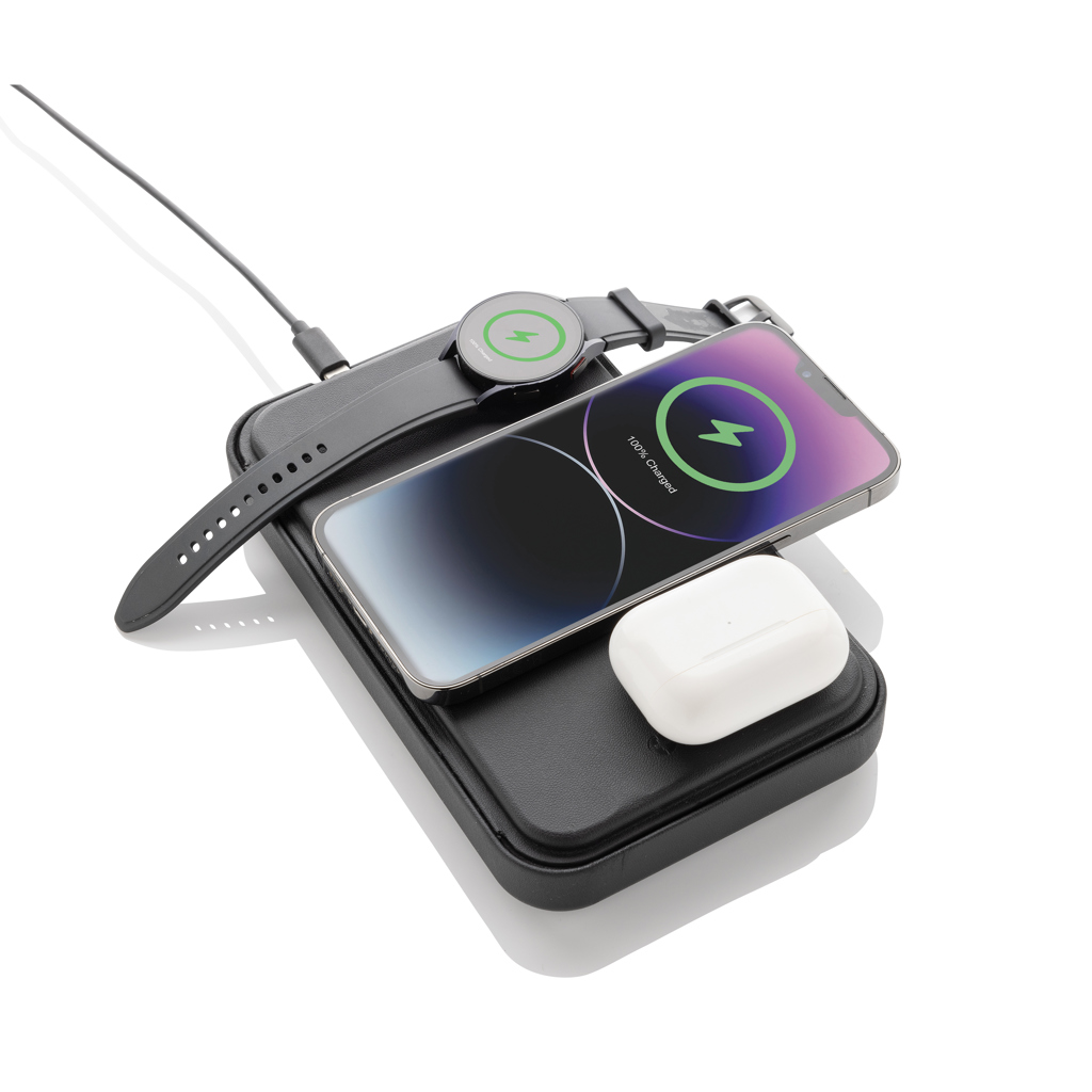 Swiss Peak Tech Custodia da viaggio con caricatore 3in1 rPU RCS nera 15W