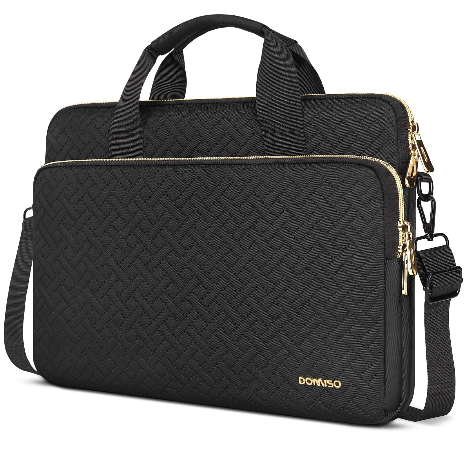 Domiso Laptop Briefcase 17,3 pollici borsa laptop nera impermeabile