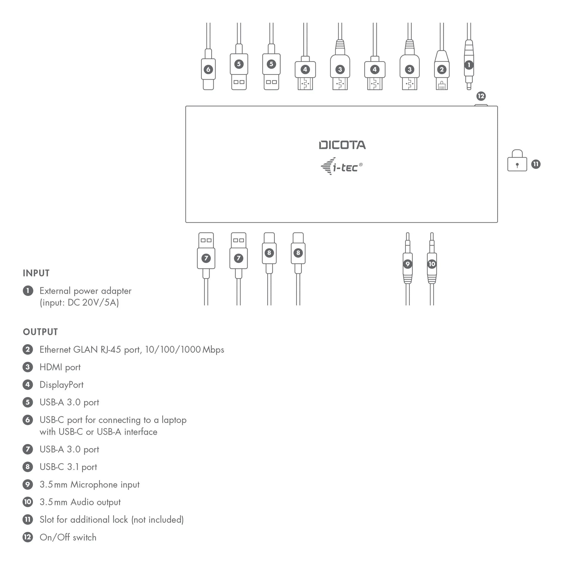 BASE XXO Docking Stations USB-C 13-in-1 5K HDMI/DP PD 65W UK dock