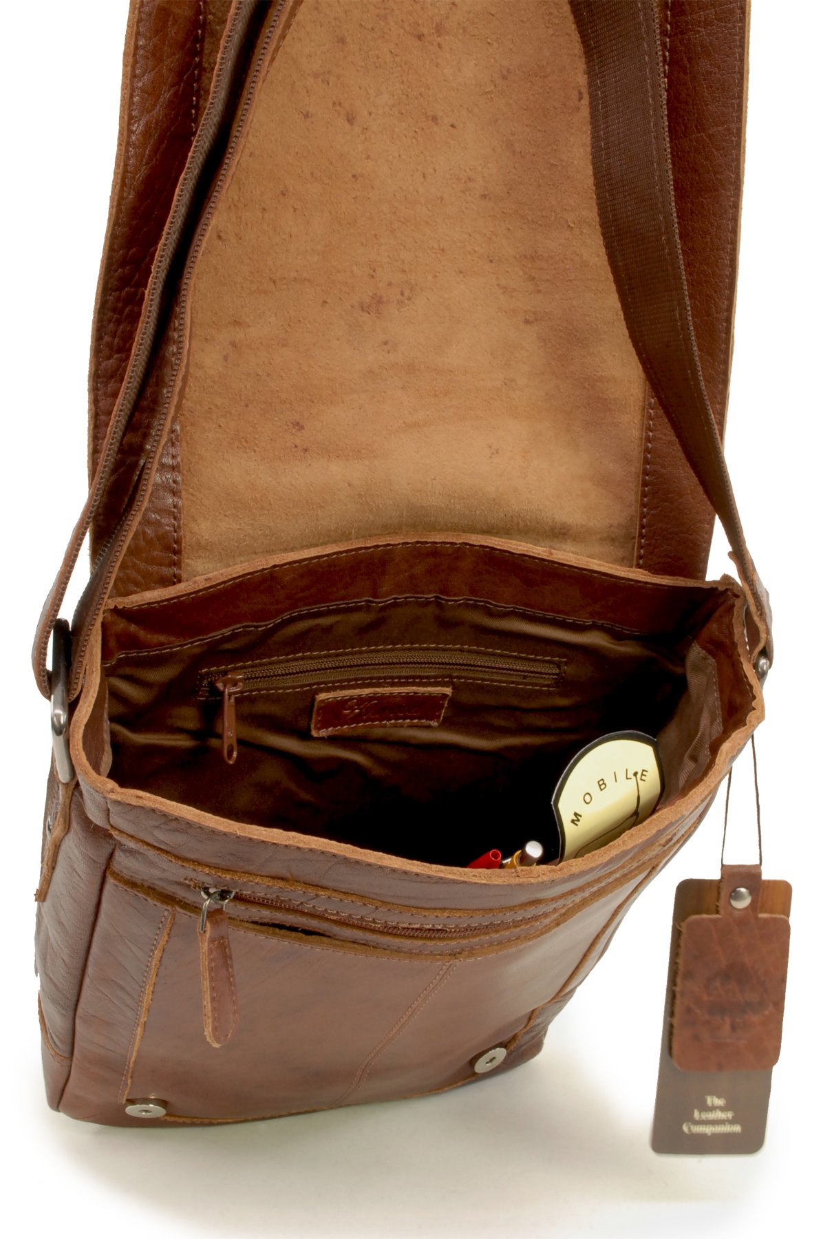 Ashwood Camden 8342 borsa a tracolla Marrone chiaro in pelle