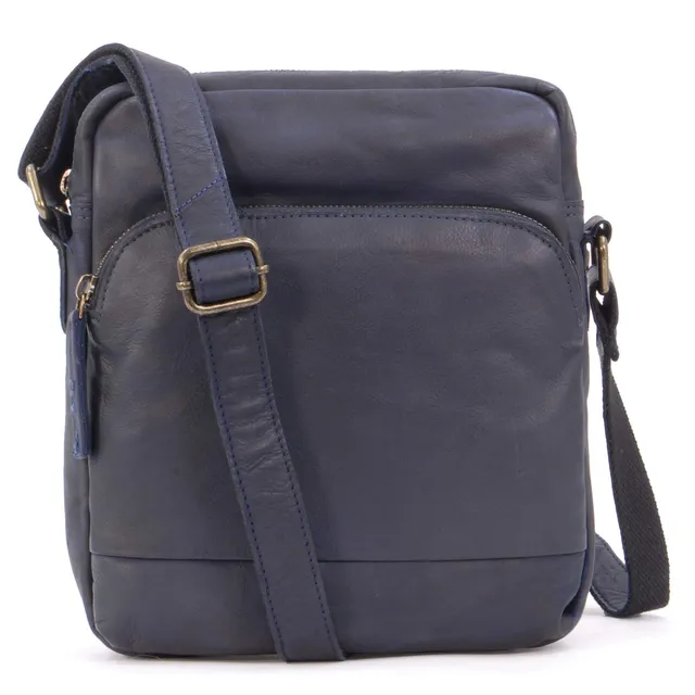 Ashwood Vera Pelle Vintage F-82 borsa messenger in pelle media