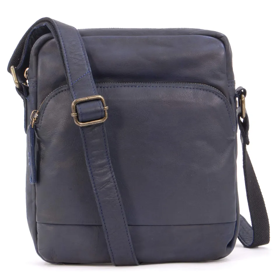 Ashwood Vera Pelle Vintage F-82 borsa messenger in pelle media
