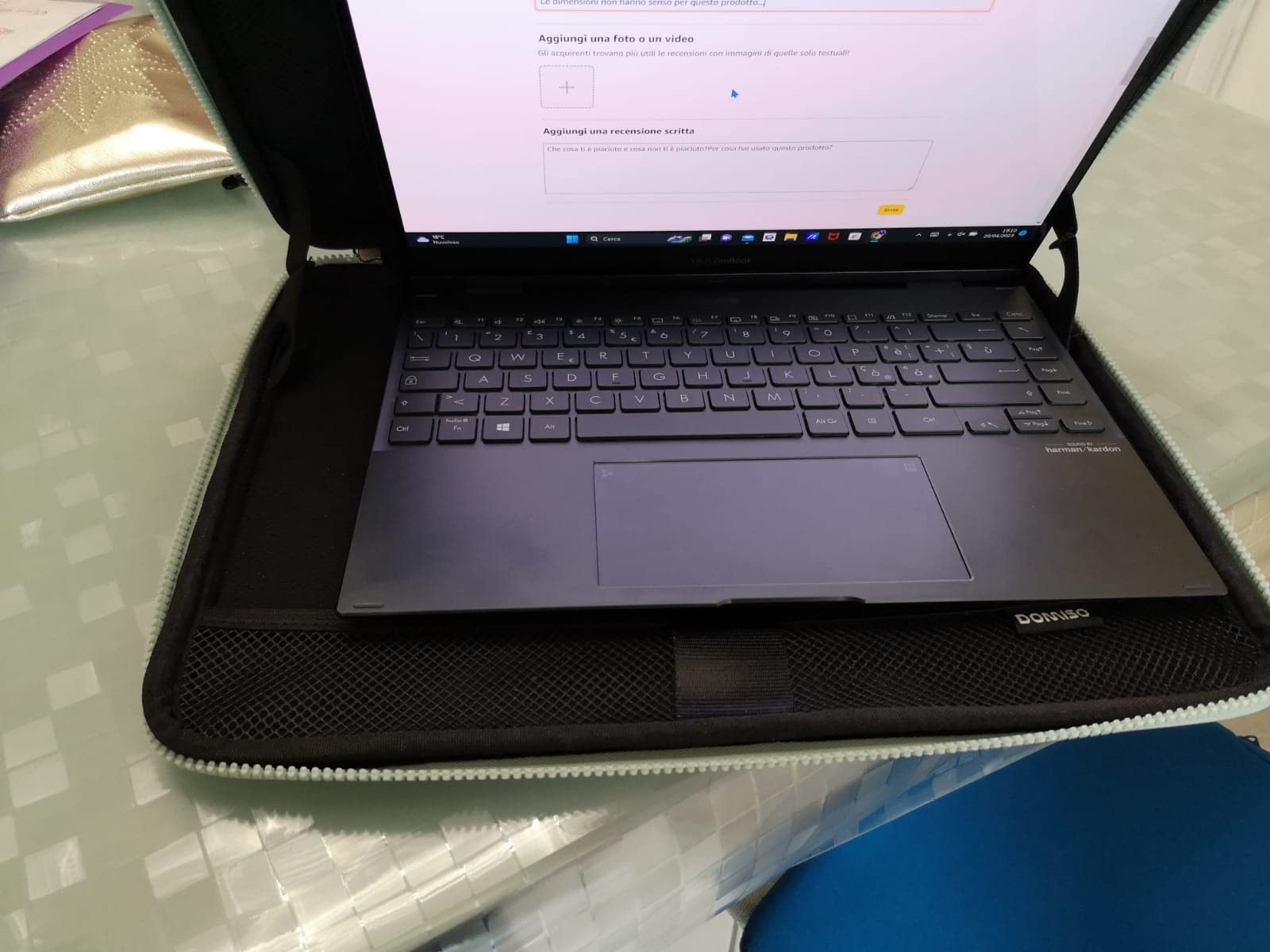 Domiso EVA Laptop Bag 14 pollici custodia per laptop blu scuro antiurto