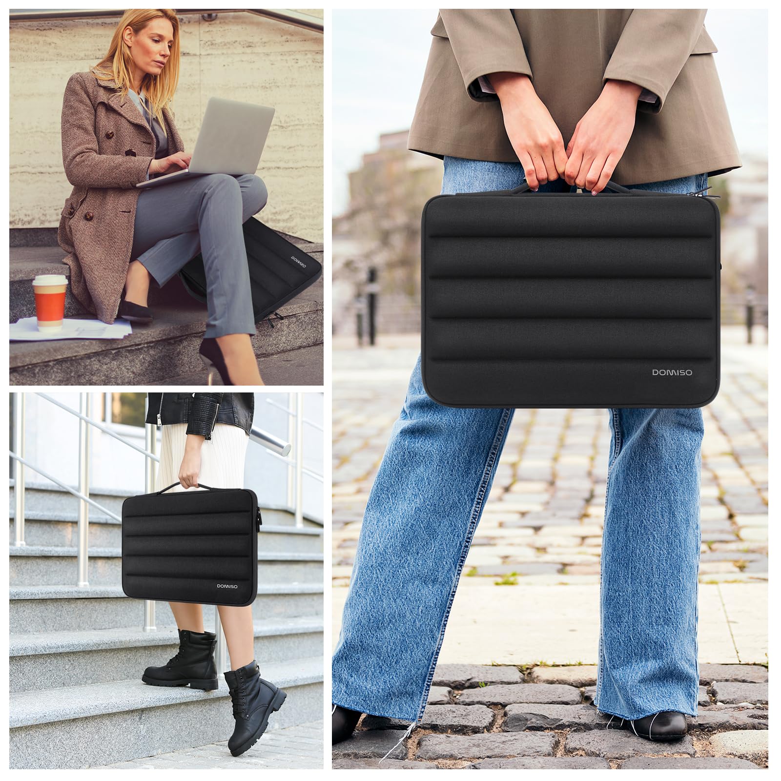 Domiso Laptop Sleeve 14 pollici custodia laptop nera impermeabile