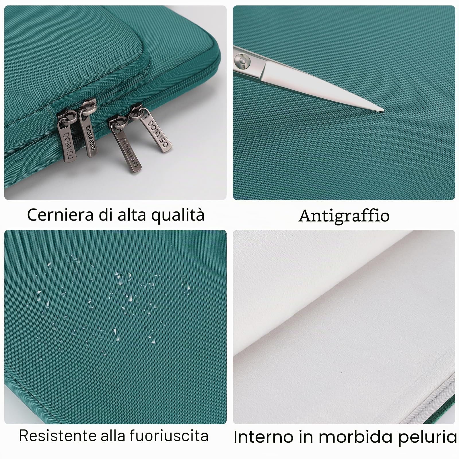 Domiso Laptop Sleeve 17,3 Pollici custodia laptop Verde impermeabile