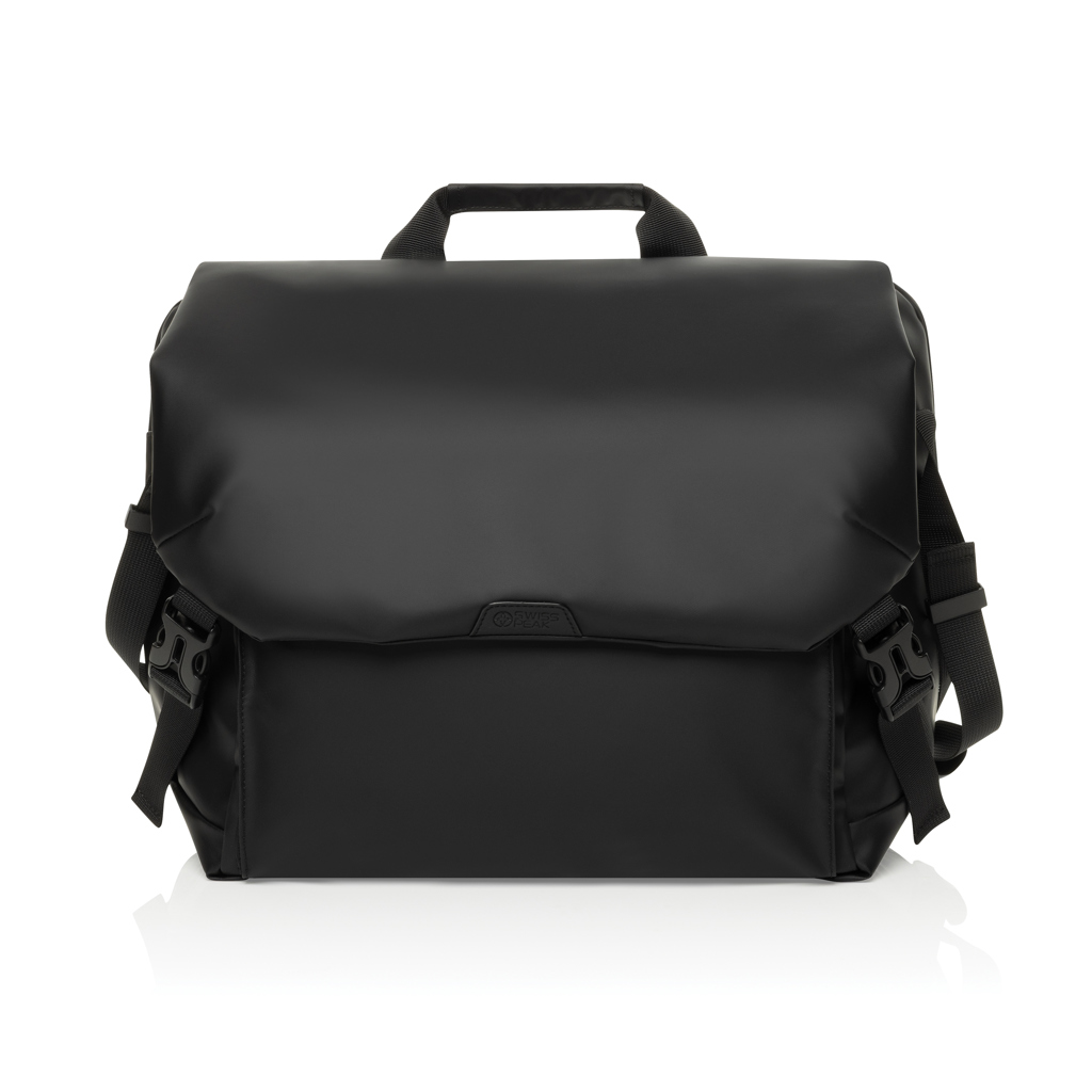 Swiss Peak OSLO borsa a tracolla nera per laptop 15,6″, con tasca RFID