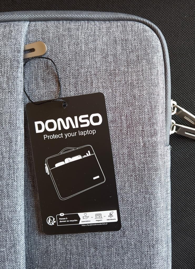 Domiso Laptop Sleeve 17,3 pollici custodia grigia impermeabile