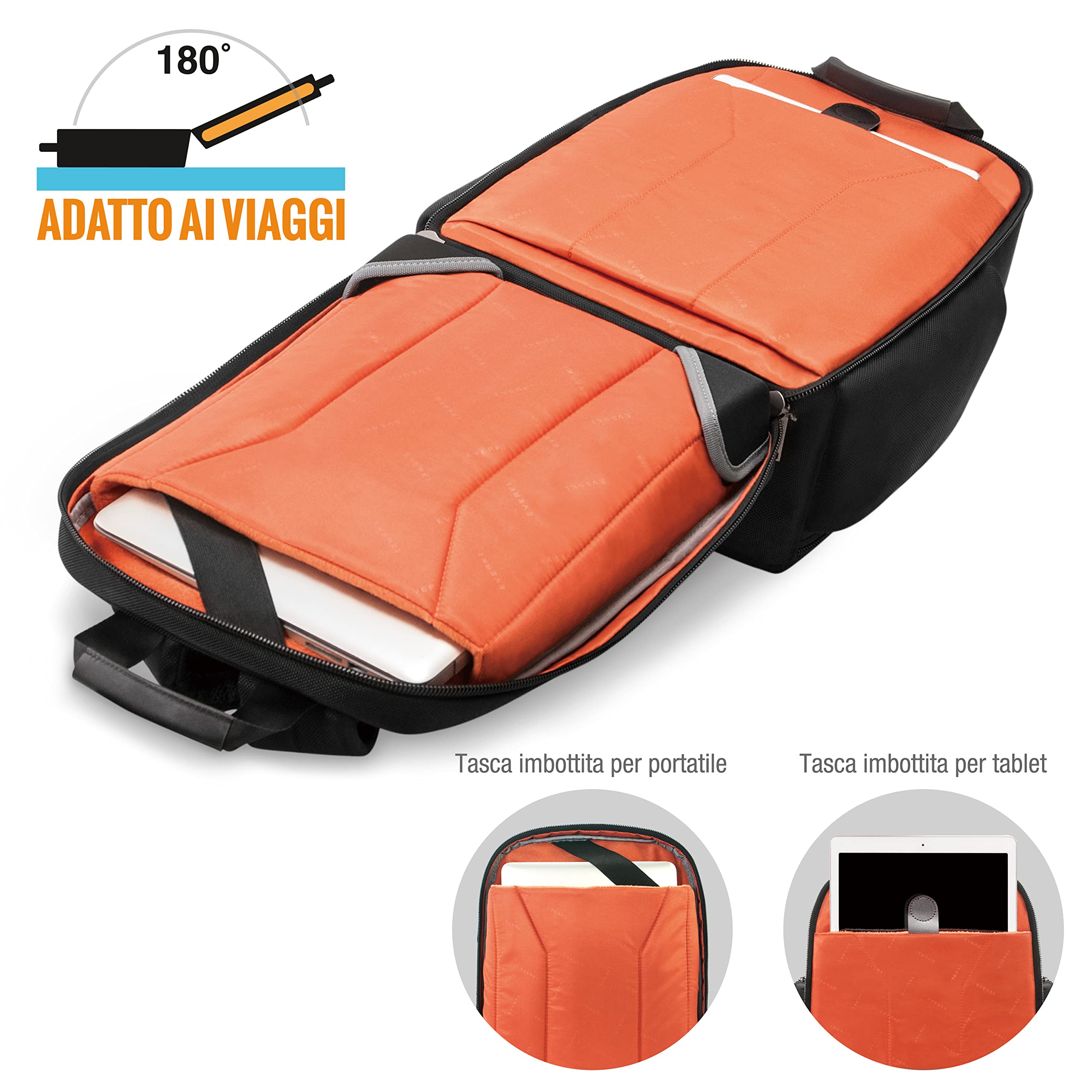 EVERKI Zaini per Portatile Versa 2 zaino laptop Nero 21,5 L