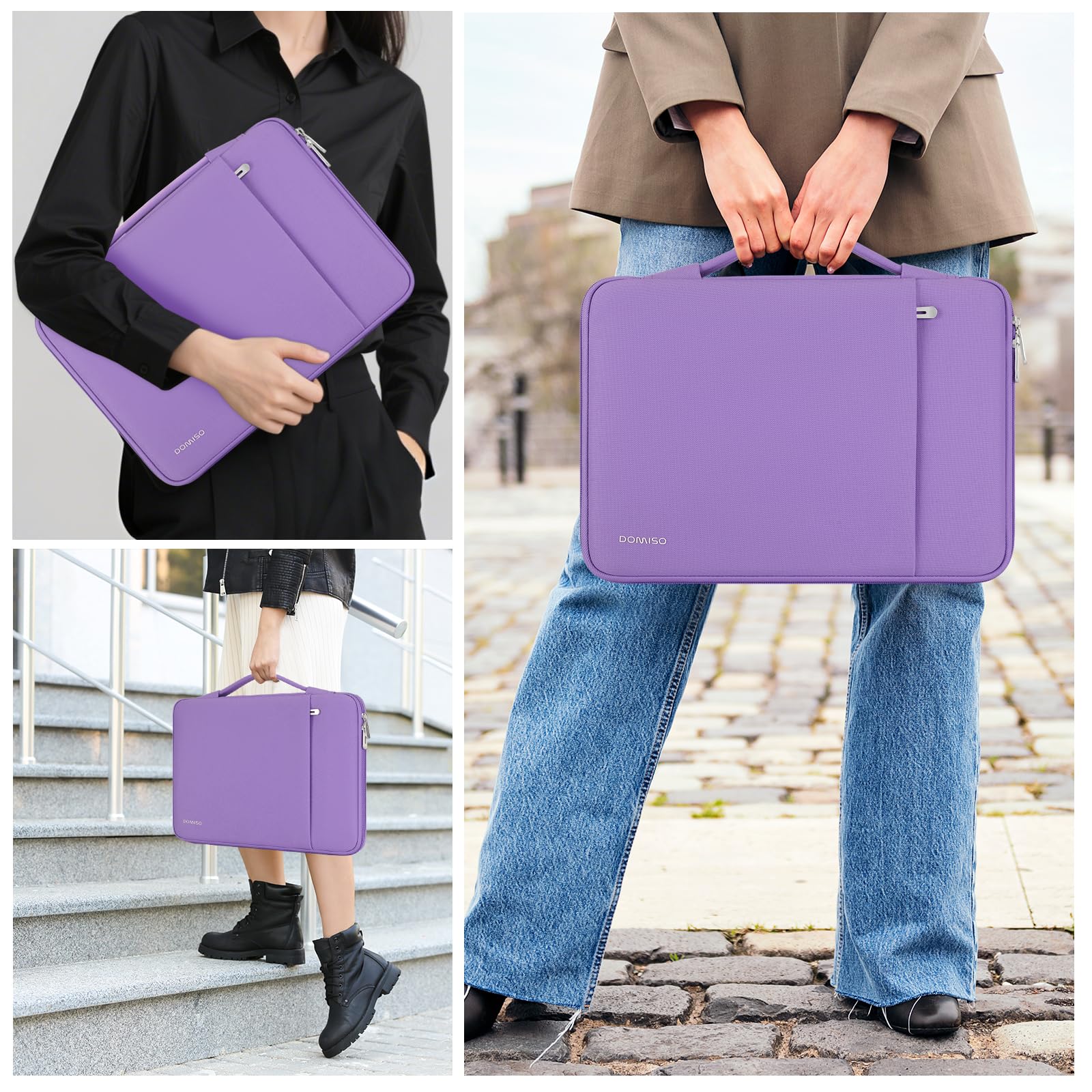Domiso Laptop Sleeve 13,3 pollici custodia laptop viola impermeabile