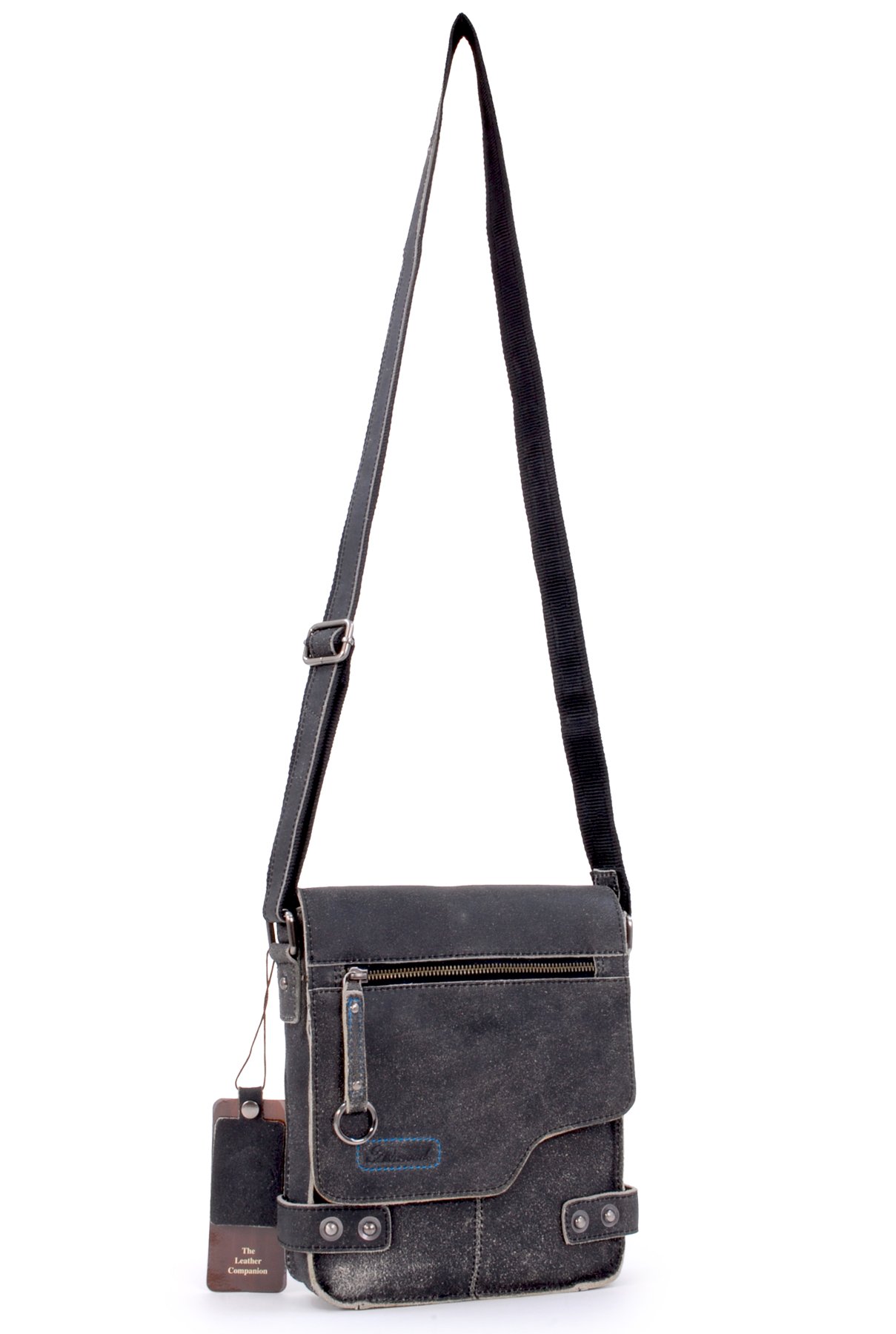 Ashwood Camden 8351 borsa messenger nera in pelle vintage