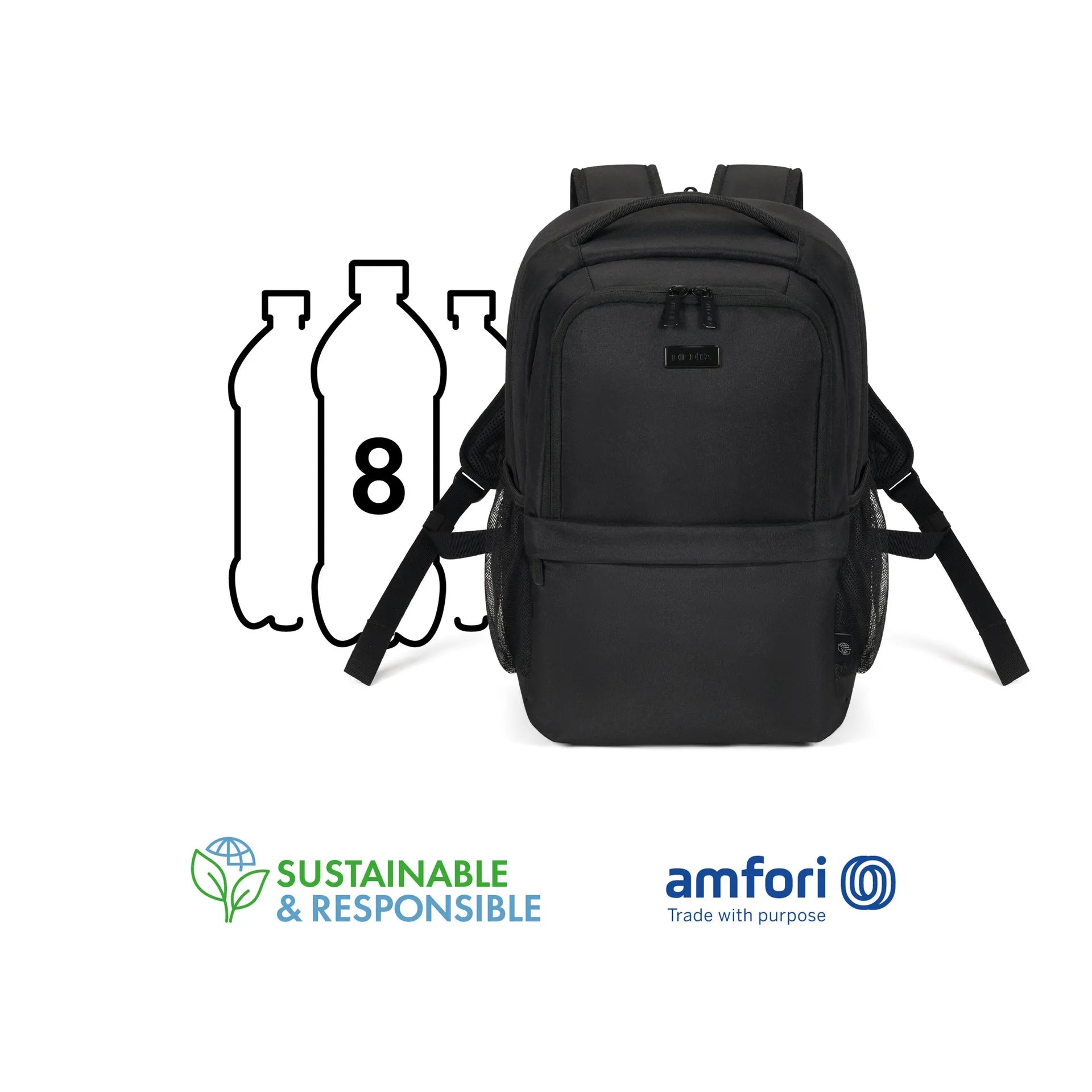 BASE XXO Backpacks Eco CORE 13-14.1 zaino nero per laptop, con tasca GPS