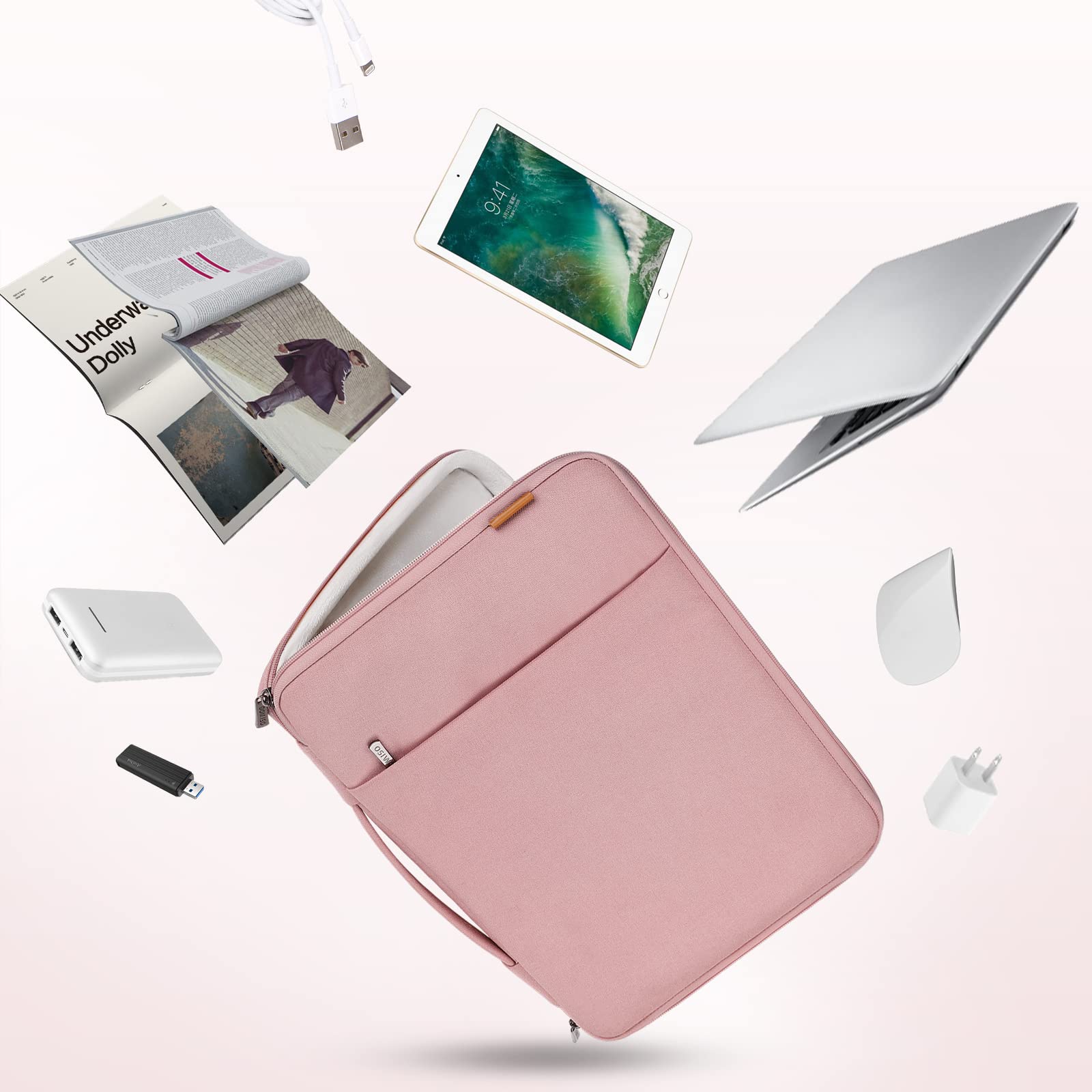 Domiso Laptop Sleeve 13,3 pollici custodia laptop rosa impermeabile