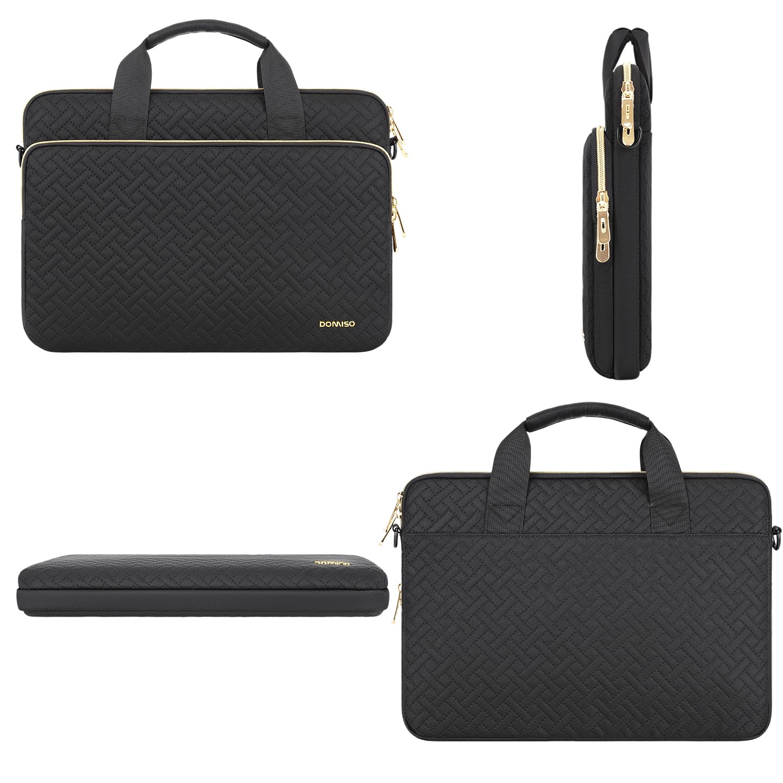 Domiso Laptop Briefcase 17,3 pollici borsa laptop nera impermeabile