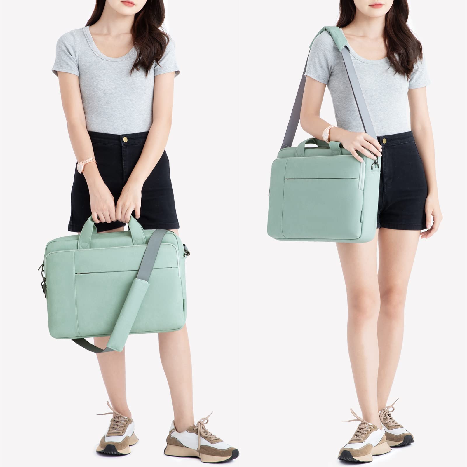 Domiso Laptop Briefcase 17,3 pollici borsa verde salvia impermeabile