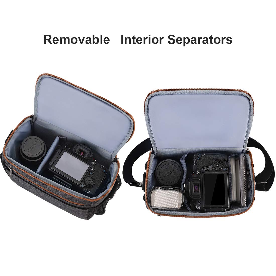 Domiso DSLR Camera Bag borsa fotocamera grigia imbottita