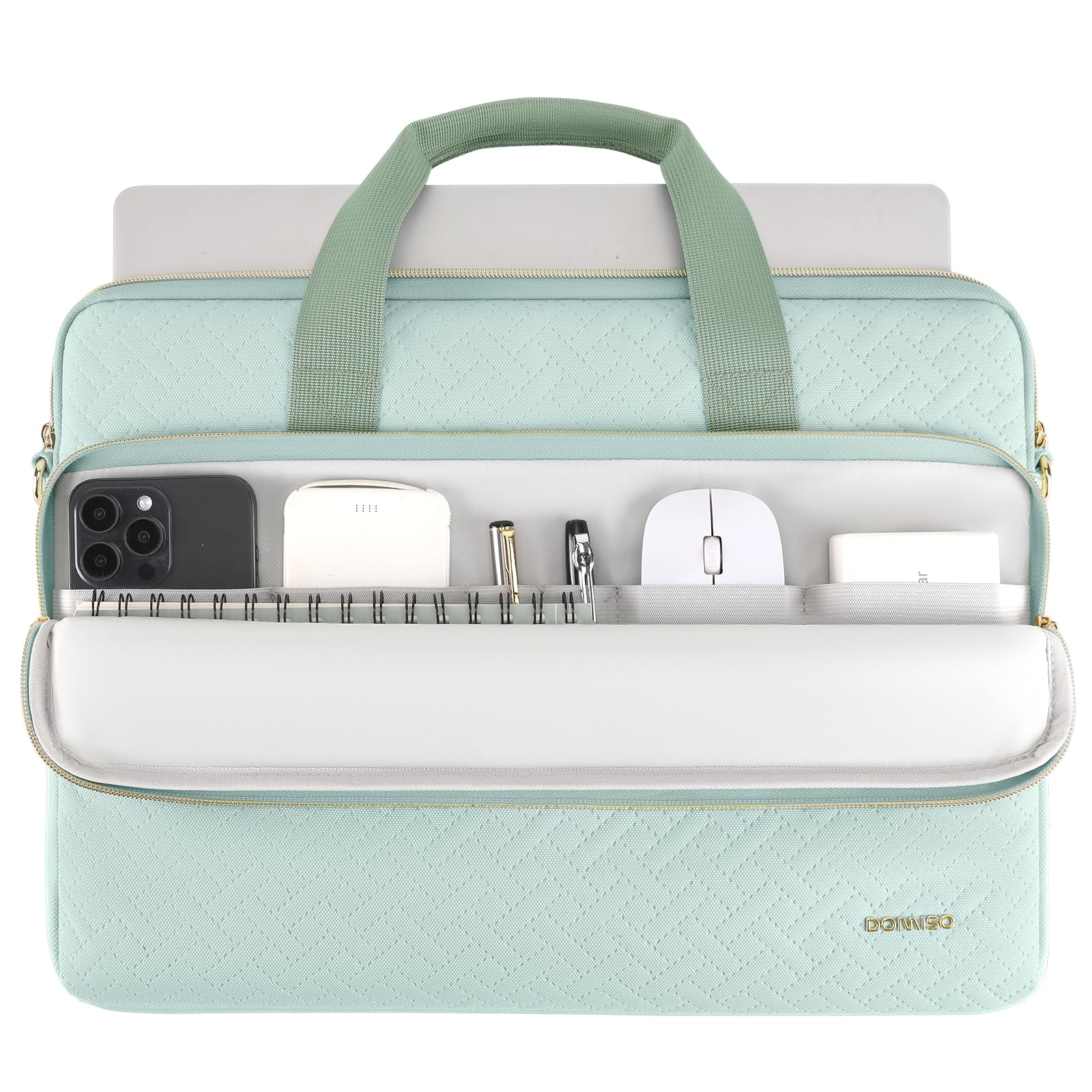 Domiso Laptop Briefcase 14 pollici borsa laptop menta verde impermeabile