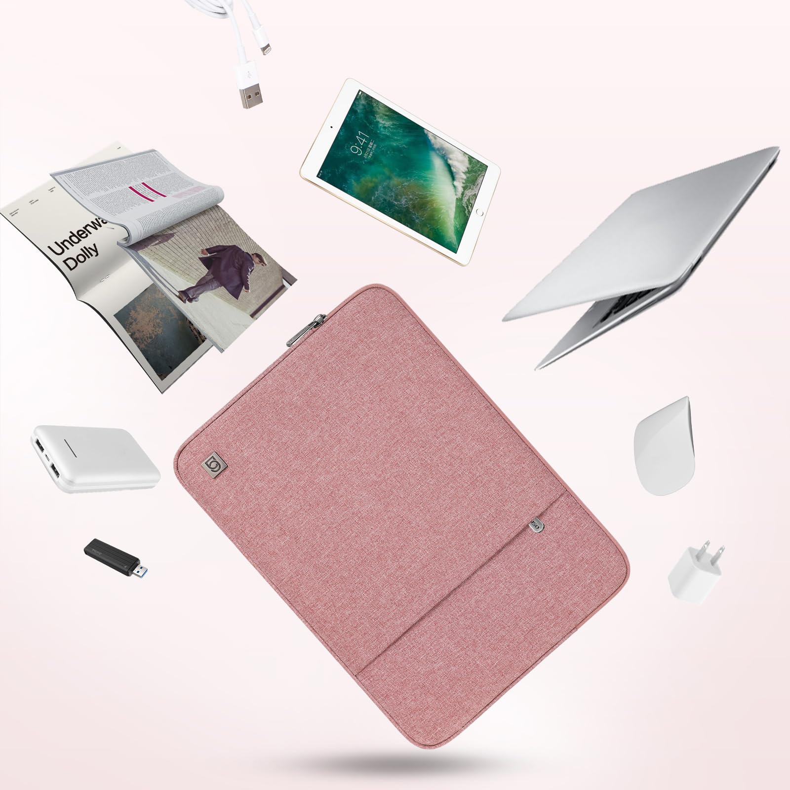 Domiso Laptop Sleeve 14 Pollici custodia laptop Rosa impermeabile