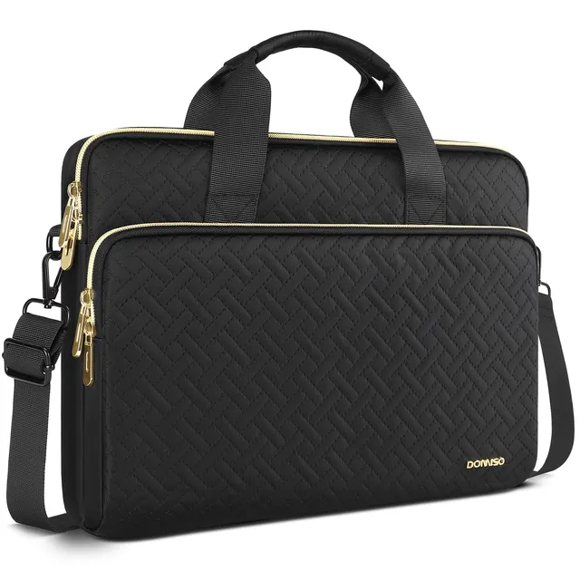 Domiso Laptop Briefcase 17,3 pollici borsa laptop nera impermeabile