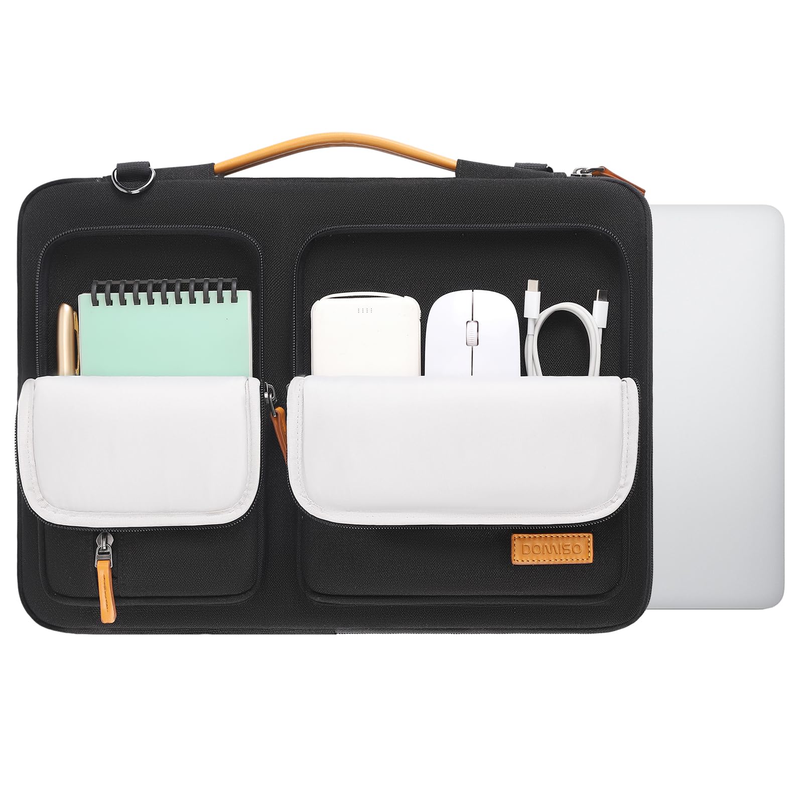 Domiso Laptop Briefcase 17,3 pollici borsa nera impermeabile