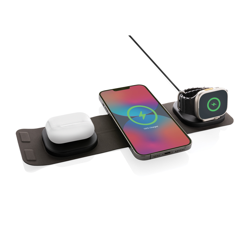 Swiss Peak Tech caricatore wireless 15W 3 in 1 grigio, 1 pezzo RCS