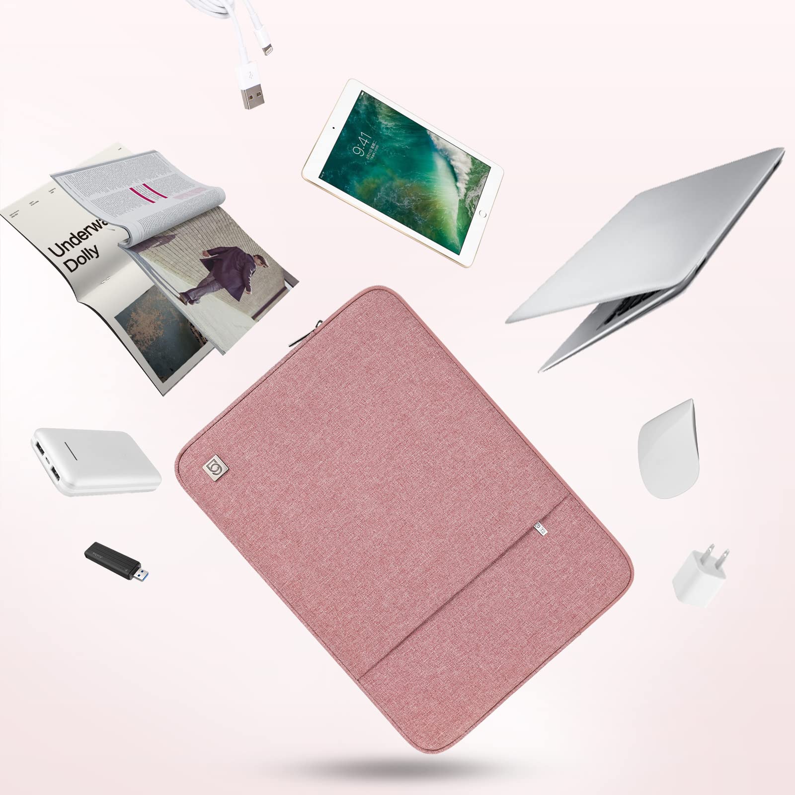 Domiso Laptop Sleeve 12,5 pollici custodia rosa impermeabile