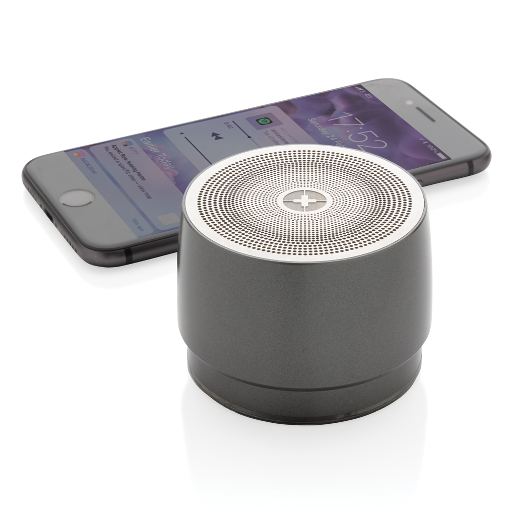 Swiss Peak Audio 5W speaker wireless grigio, 1 pezzo in acciaio