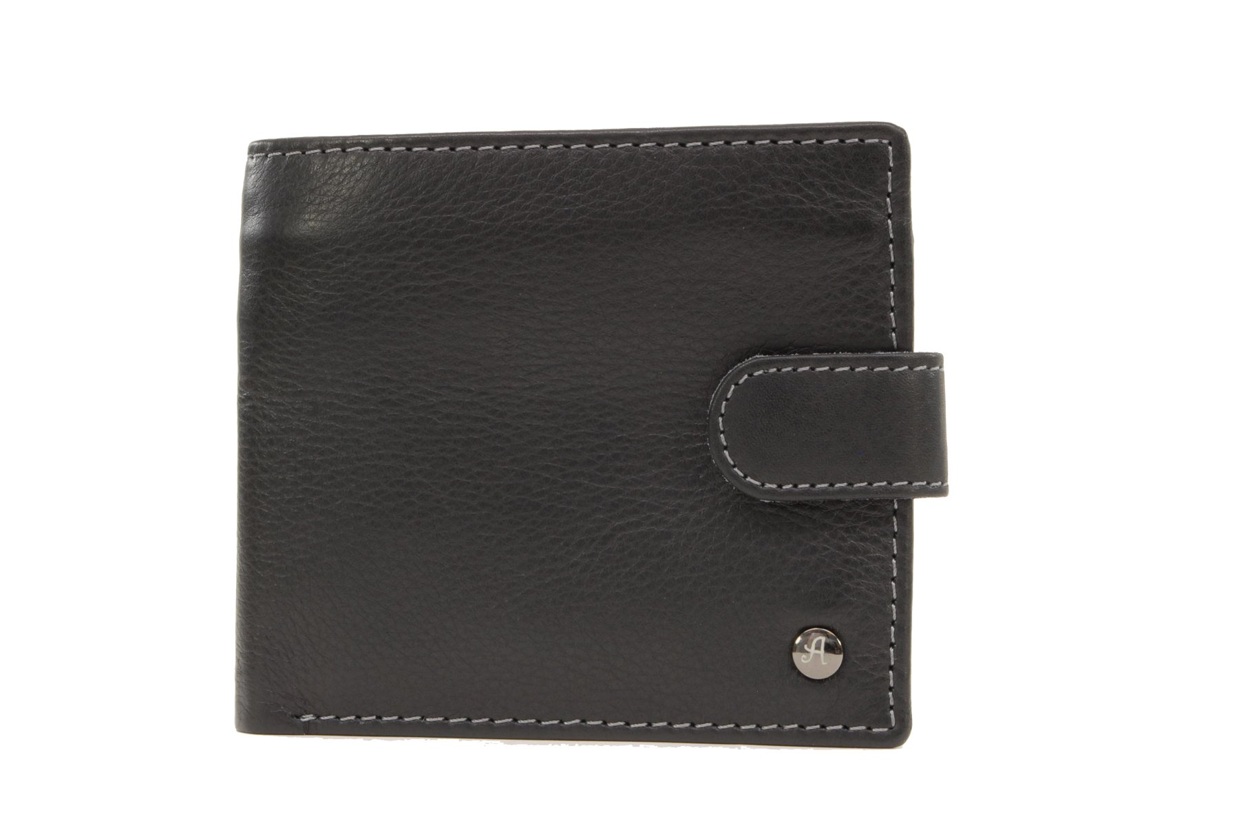 Ashwood Wallets 1222 portafoglio uomo NERO/GRIGIO in vera pelle