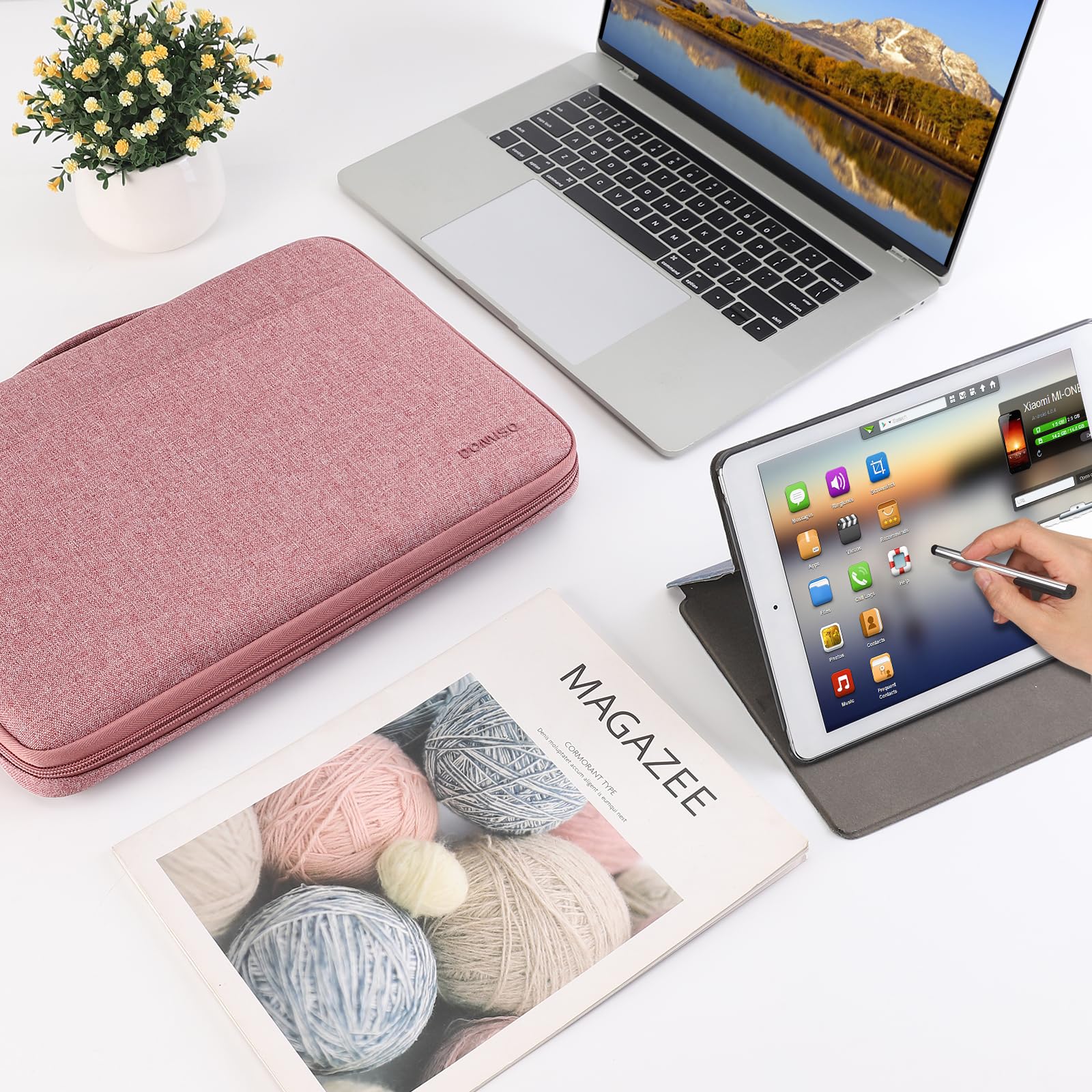 Domiso Laptop Sleeve 17,3 Pollici custodia laptop rosa impermeabile