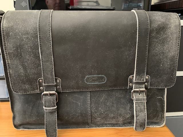 Ashwood Man Bags & Briefcases 8356 Borsa Messenger Nera in Pelle