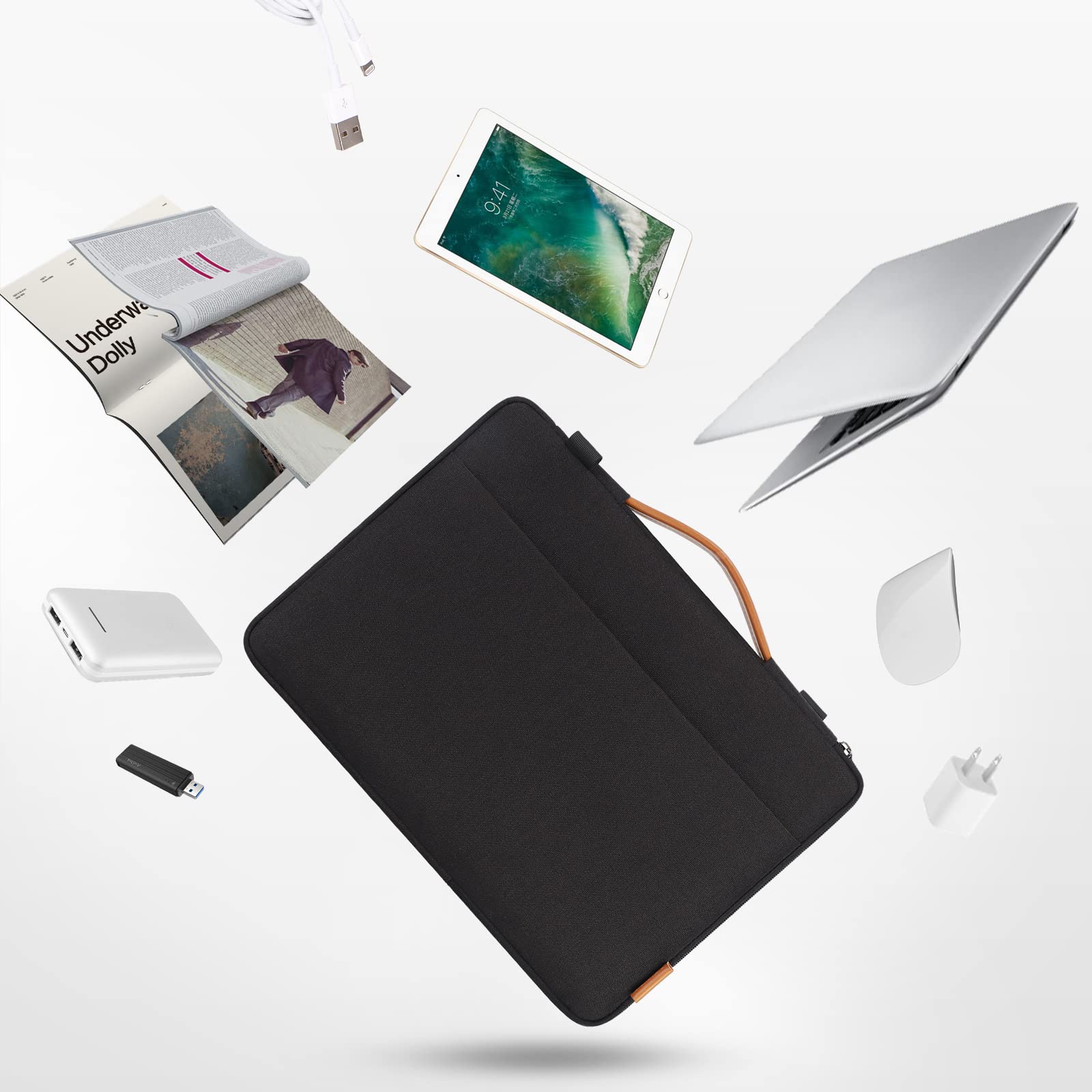 Domiso Laptop Sleeve 17,3 pollici custodia laptop Nero impermeabile