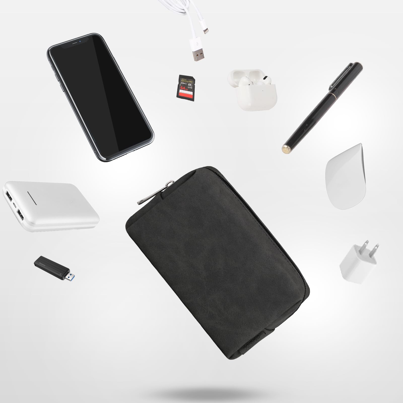 DOMISO Laptop Sleeve 13,3 pollici custodia laptop nera impermeabile