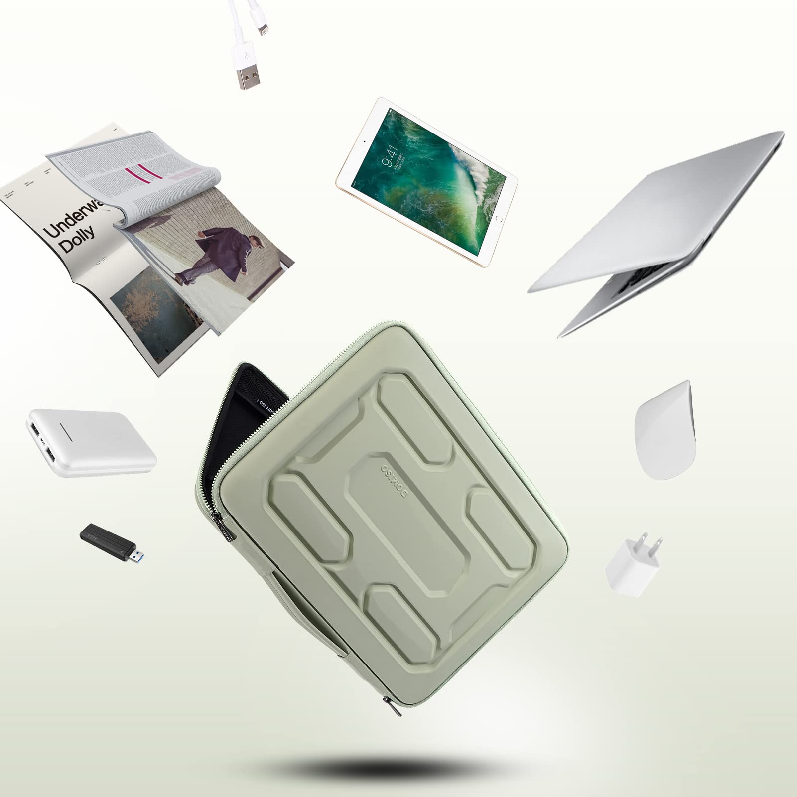 Domiso EVA Laptop Bag 17,3 pollici custodia laptop menta verde antiurto