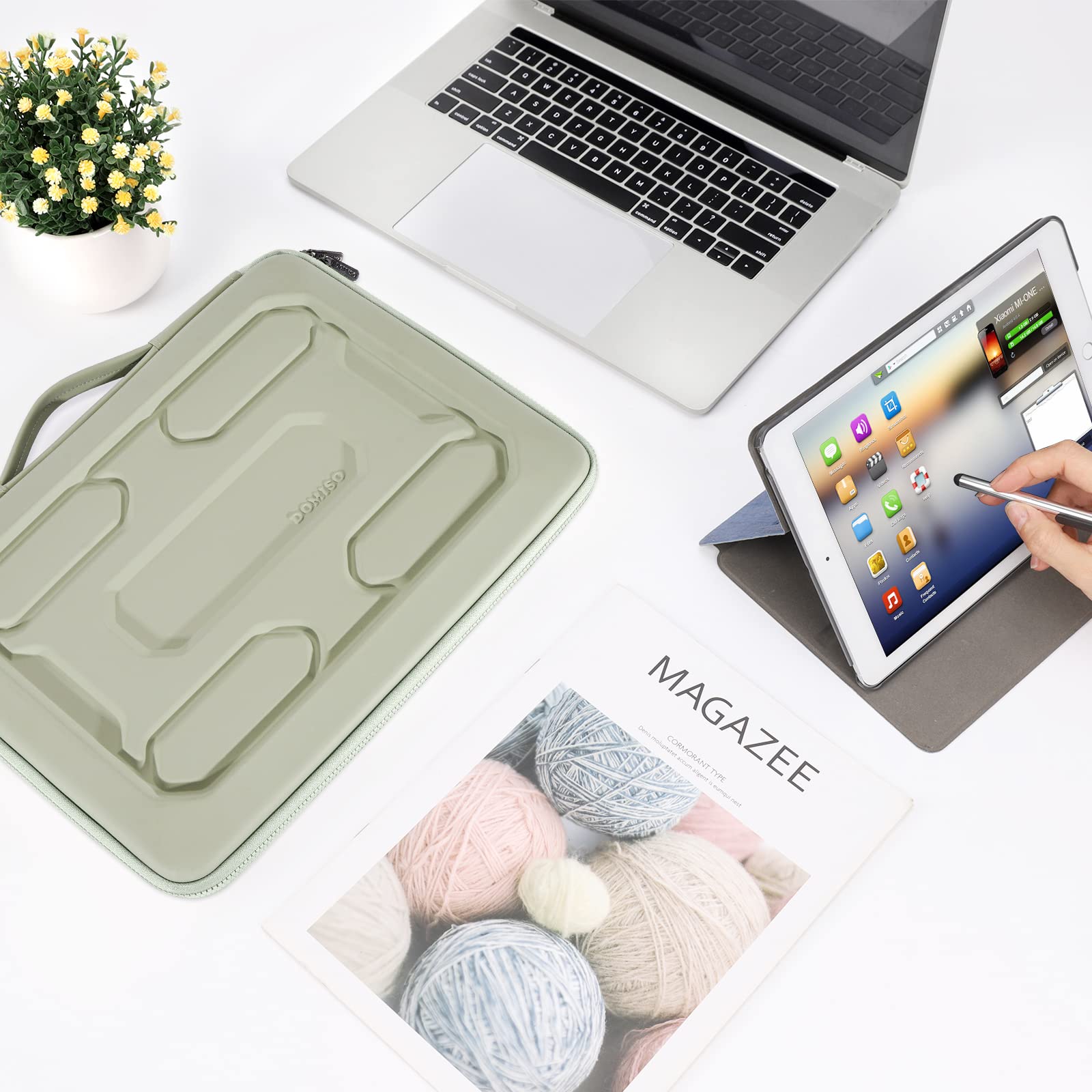 Domiso EVA Laptop Bag 17,3 pollici custodia laptop menta verde antiurto