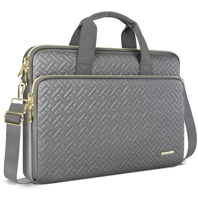 Domiso Laptop Briefcase 17,3 pollici borsa laptop grigia impermeabile