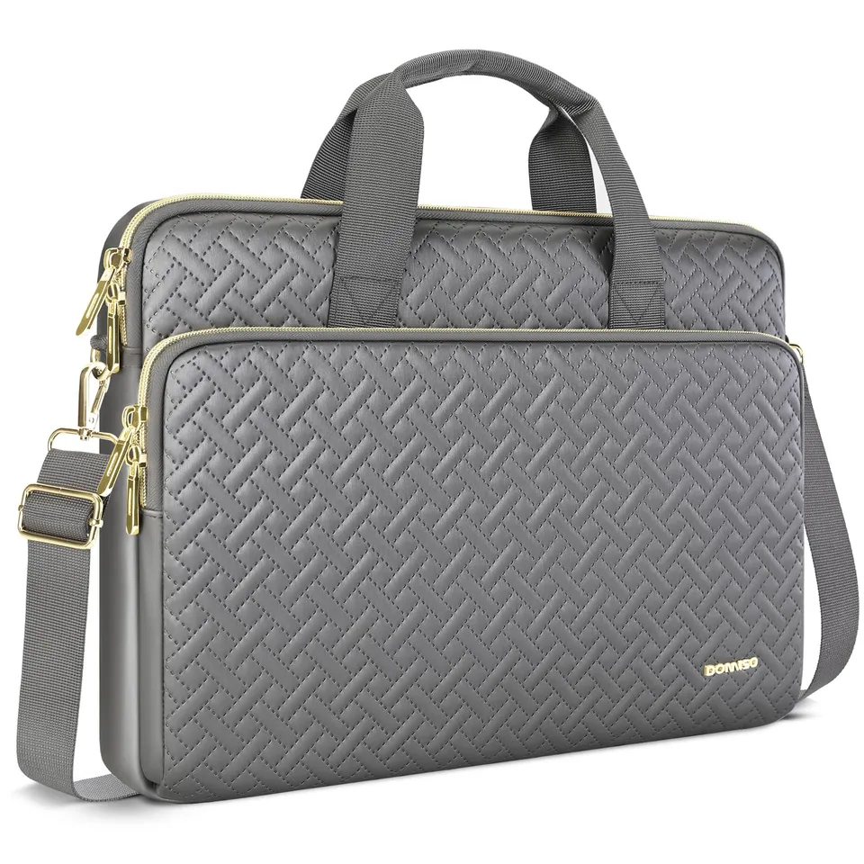 Domiso Laptop Briefcase 17,3 pollici borsa laptop grigia impermeabile