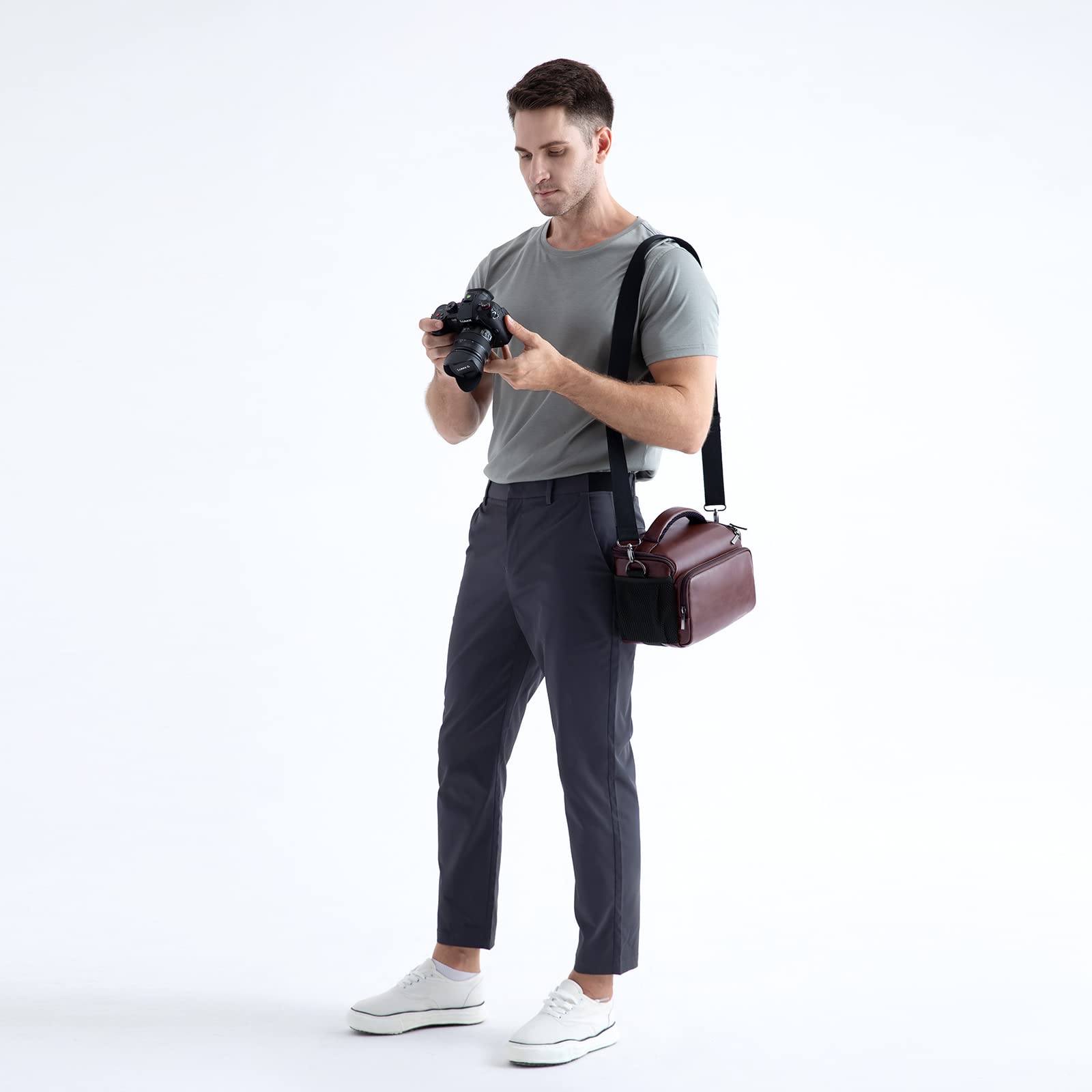 Domiso DSLR Camera Bag borsa fotocamera Reflex Vino resistente all'acqua