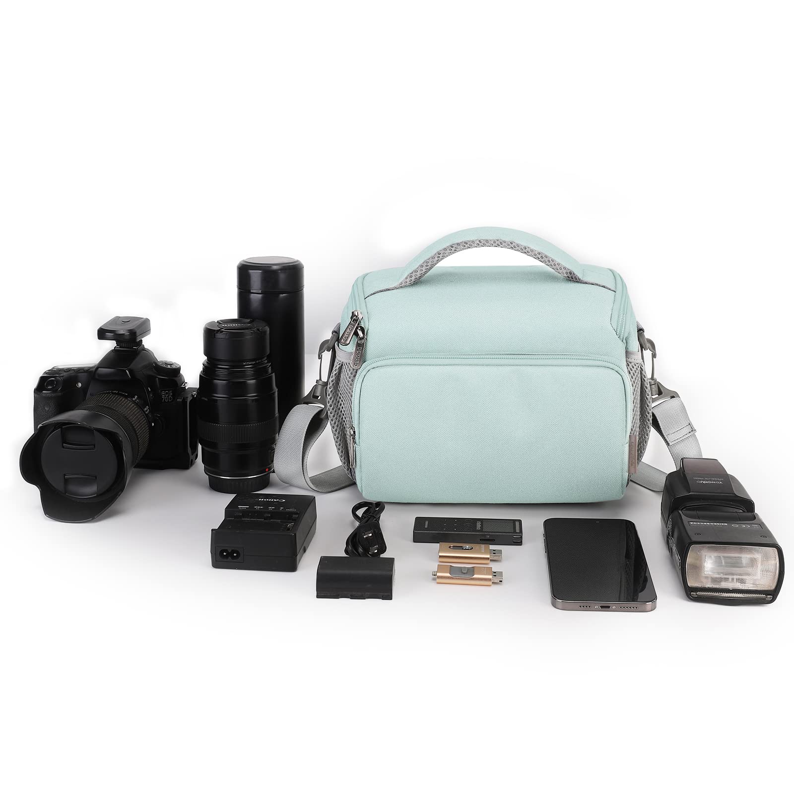 DOMISO DSLR Camera Bag borsa fotocamera verde menta impermeabile