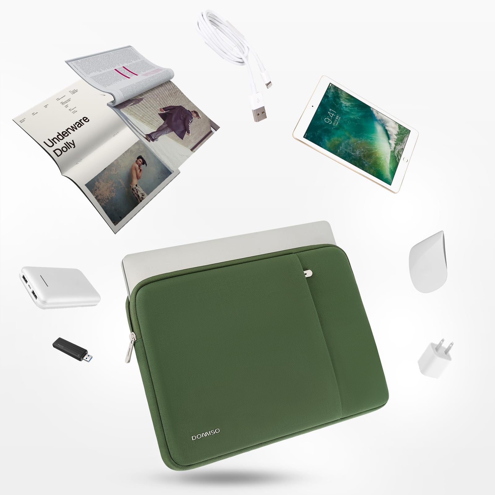 Domiso Laptop Sleeve 17,3" custodia laptop verde avocado impermeabile
