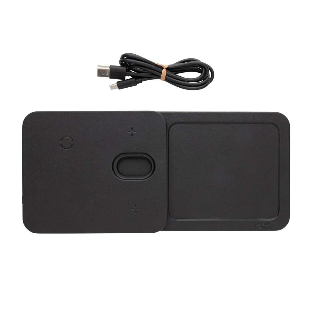 Swiss Peak Tech caricatore wireless 3 in 1 pieghevole nero RCS