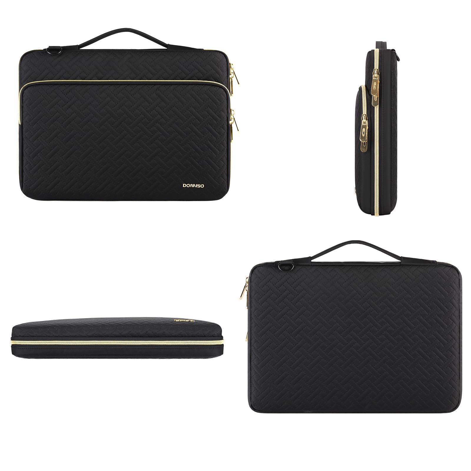 Domiso Laptop Briefcase 15,6 pollici borsa laptop nera impermeabile