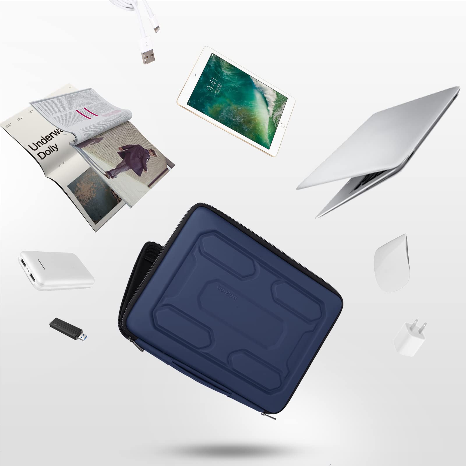 Domiso EVA Laptop Bag 14 pollici custodia per laptop blu scuro antiurto