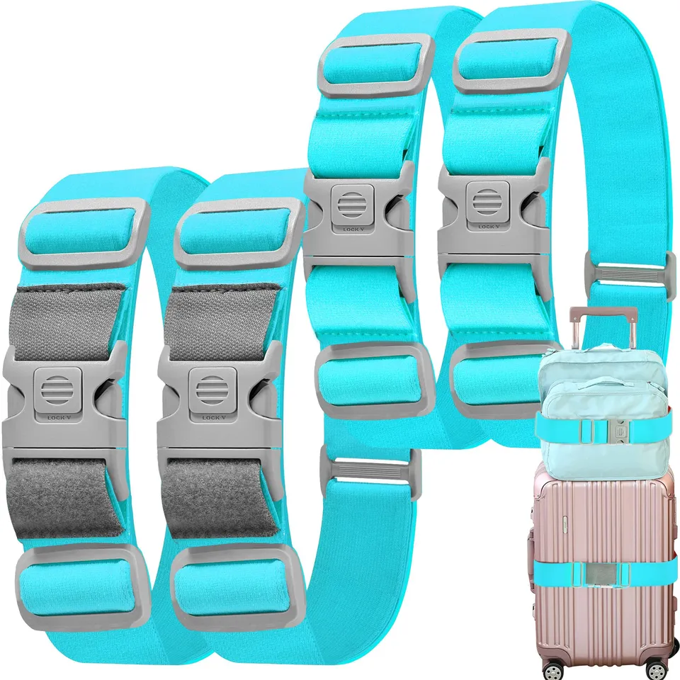 ZINZ Luggage Straps cinghie elastiche per bagagli 4 pezzi verde chiaro