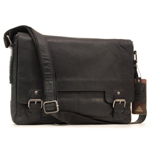 Ashwood Kingston Leather Companion 8343 borsa messenger in pelle con scomparto laptop