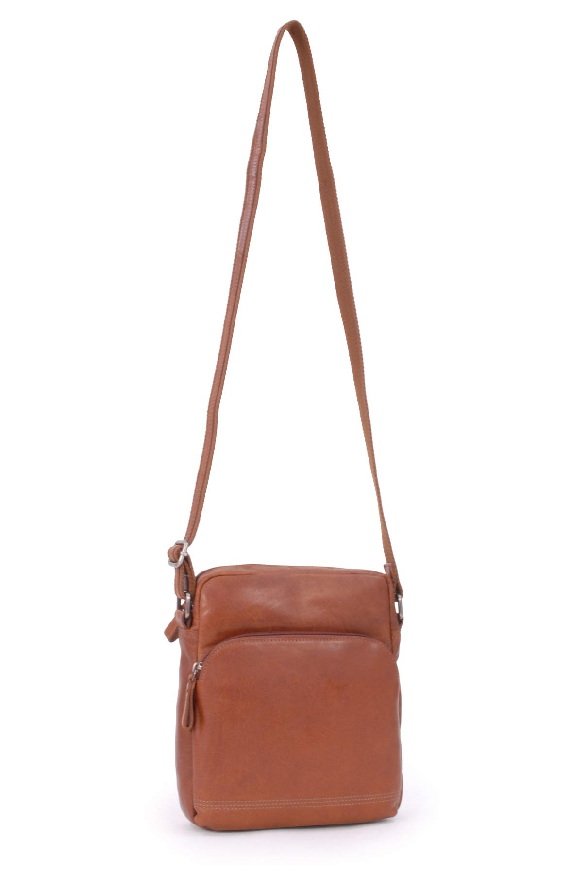 Ashwood Vera Pelle Vintage F-82 borsa messenger in pelle media