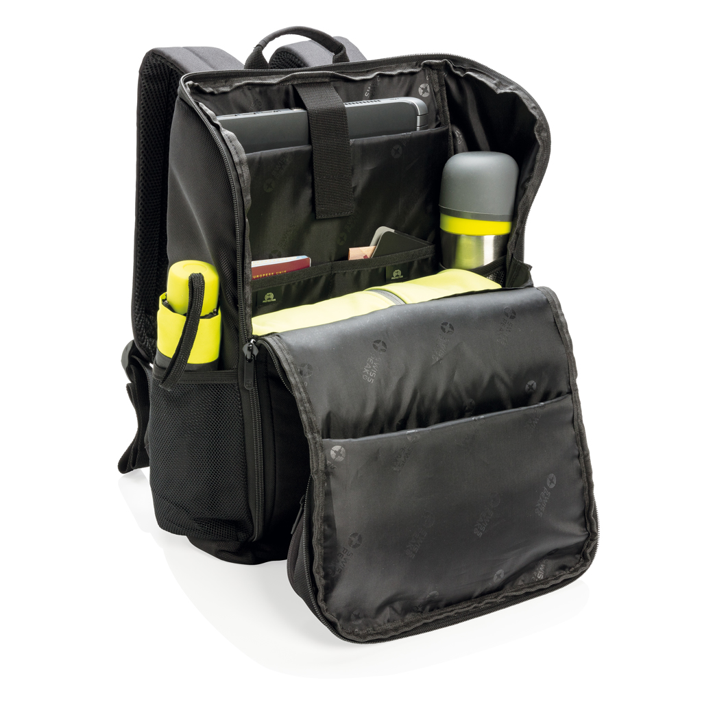 Swiss Peak Zaini Easy Access zaino PC 15,6″ nero riciclato