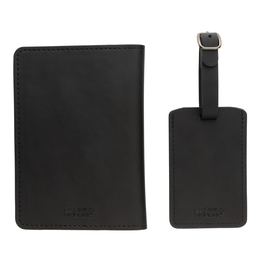 Swiss Peak Ufficio & Scrittura Set regalo in PU riciclato GRS portapassaporto nero