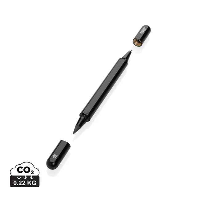 Swiss Peak Ufficio & Scrittura Storm penna doppia nera in alluminio riciclato RCS