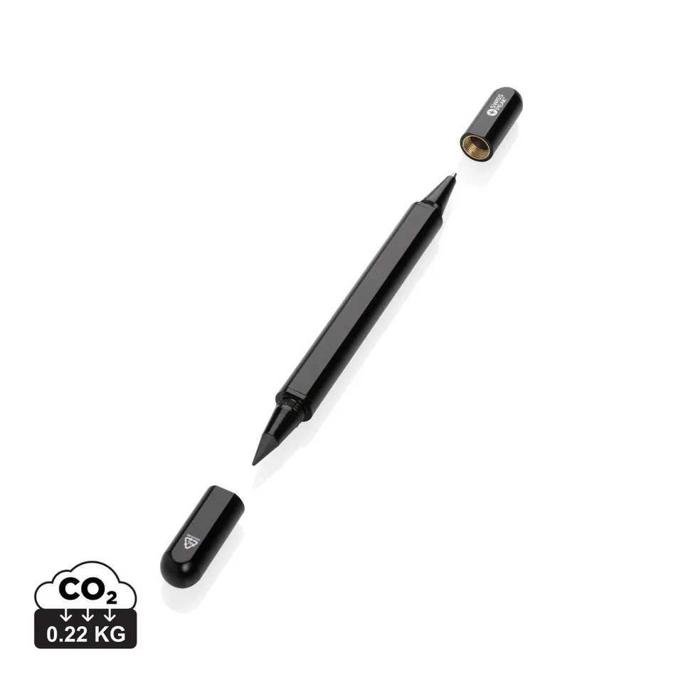 Swiss Peak Ufficio & Scrittura Storm penna doppia nera in alluminio riciclato RCS
