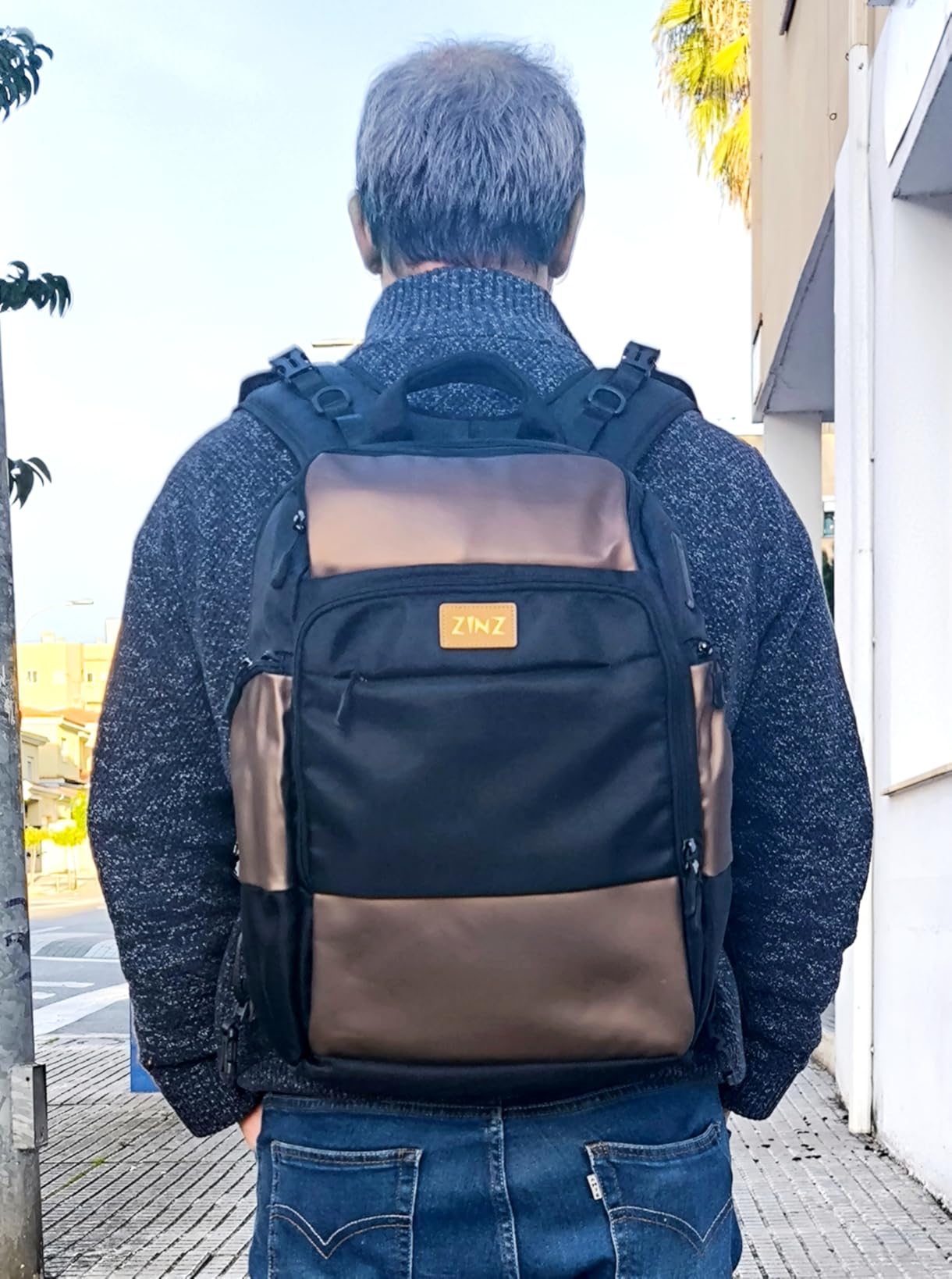 ZINZ Backpacks 15,6" zaino laptop Nero espandibile